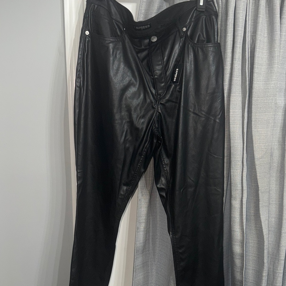 Express Black Faux Leather Women Pants